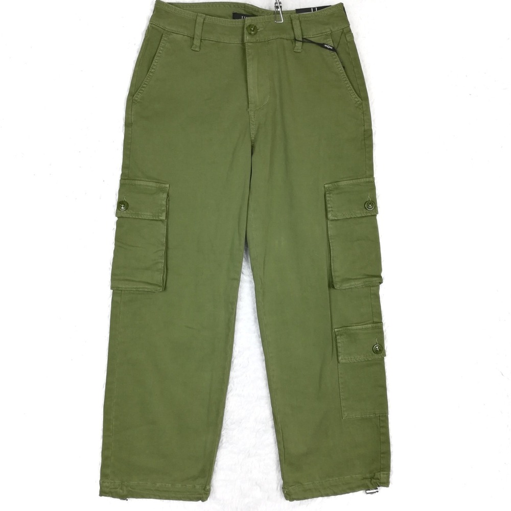 Liverpool Womens Pants Cargo Cinch Hem Eucalyptus Green‎ Mid Rise 0 New